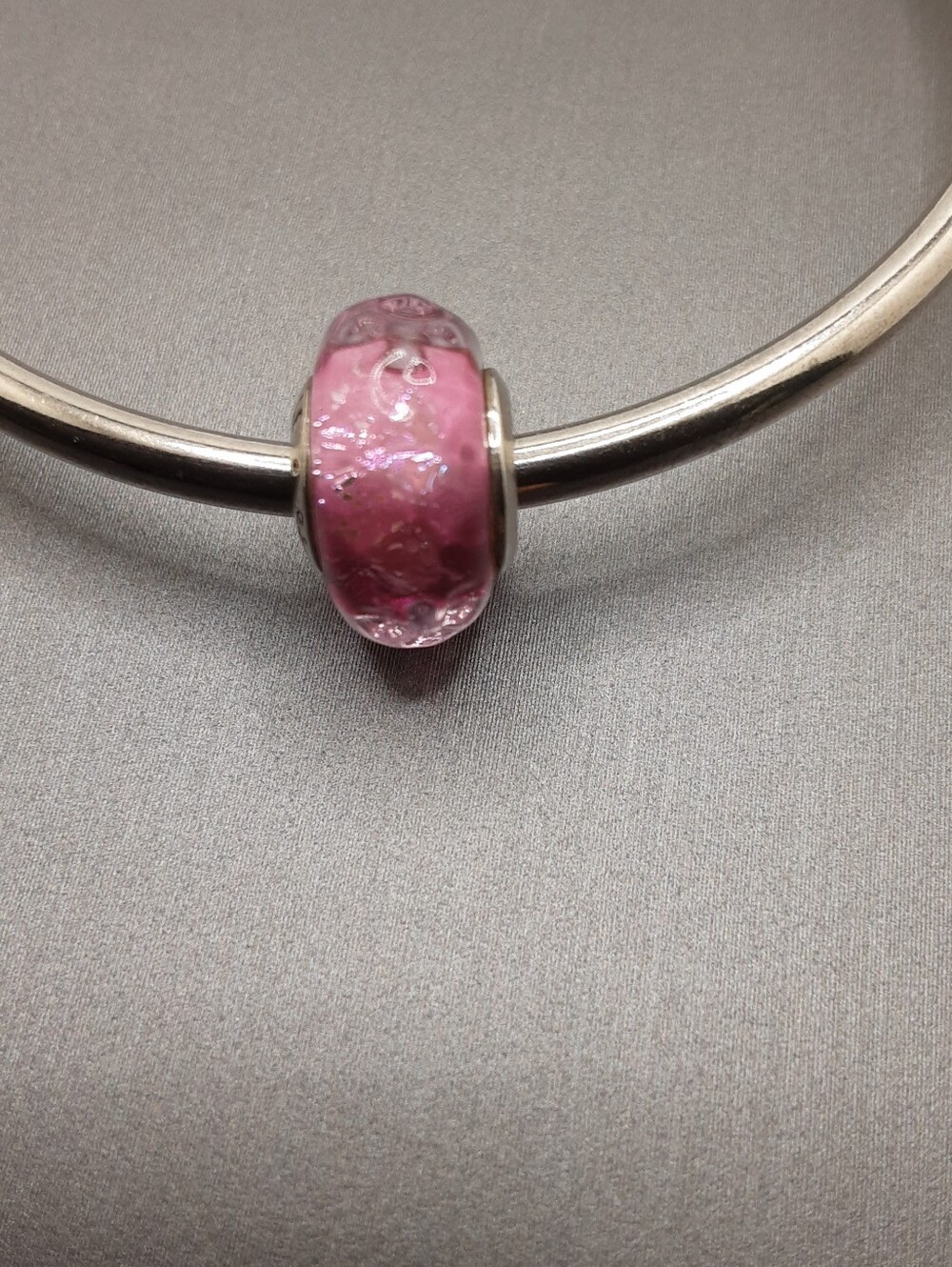 Authentic Pandora Pink Shimmer Faceted Murano Glass Charm (Retired) - EUC